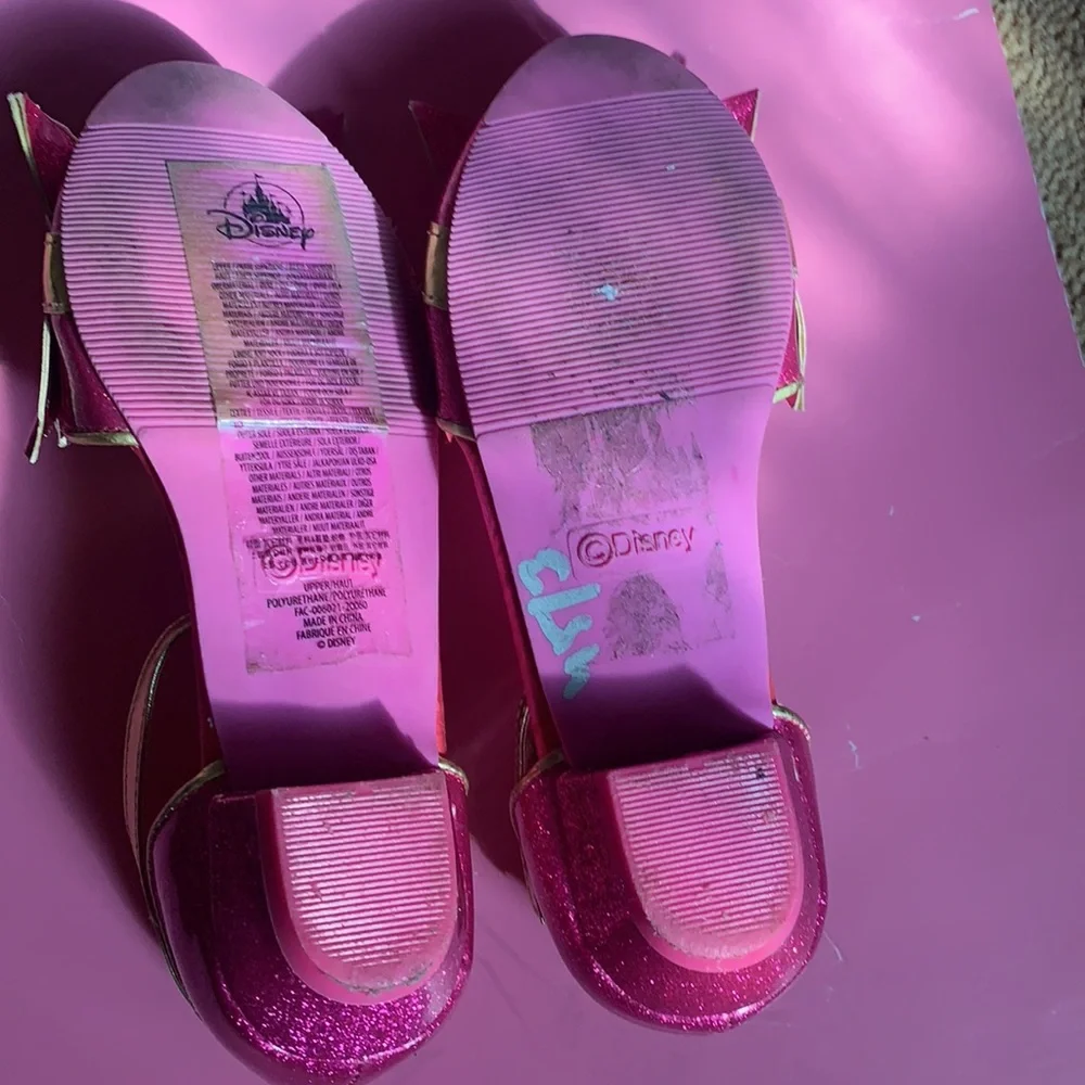 GIRL’S DISNEY PRINCESS AURORA SLEEPING BEAUTY PINK SHOES HALLOWEEN COSTUME 12T